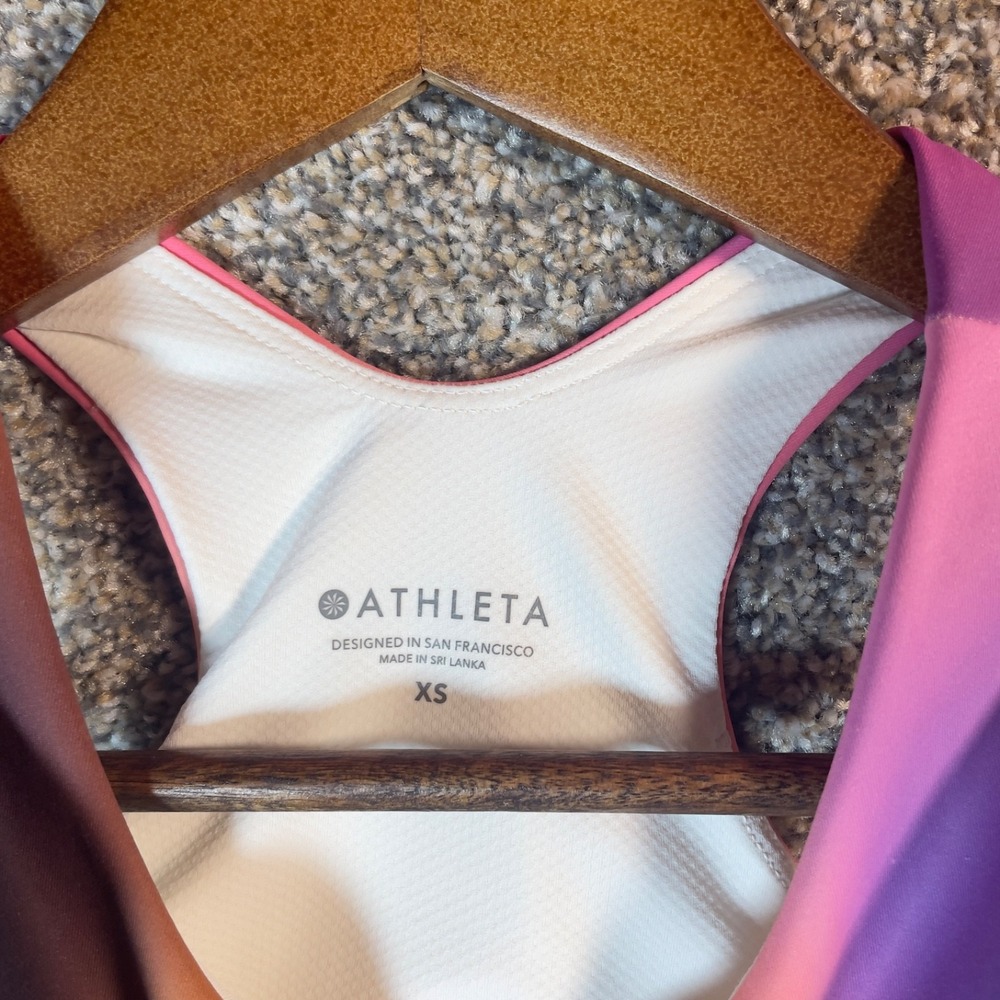 Athleta Crop Tank Top Women XS Multicolor Ombre Athletic Workout Yoga Activewear - Picture 2 of 7